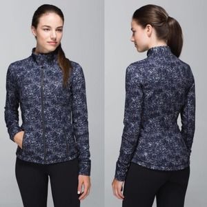 lululemon athletica Navy and White Printed Zip-Up Jacket